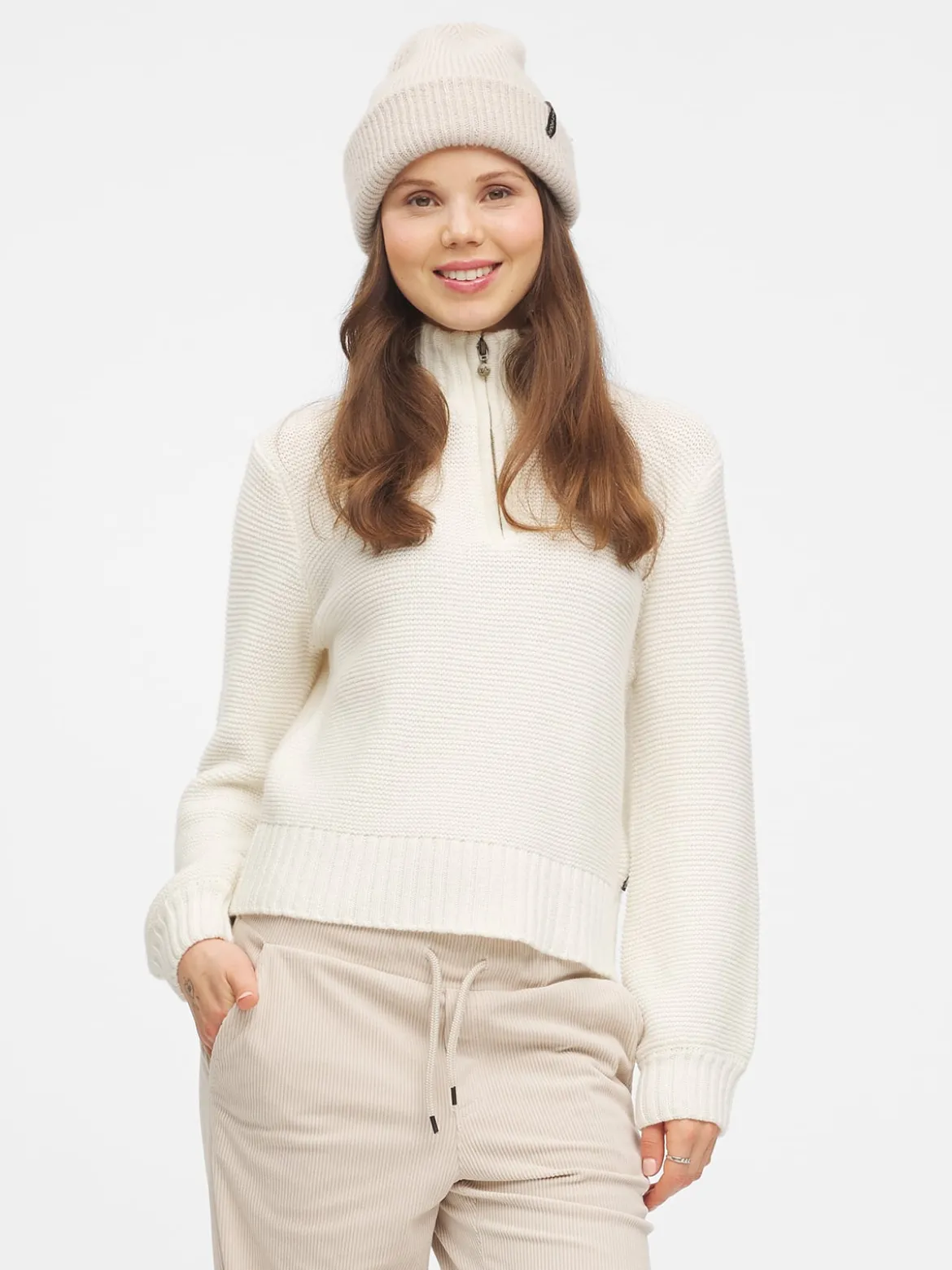 Mode HZ Strikk D Myk strikkegenser i ullblanding med halfzip