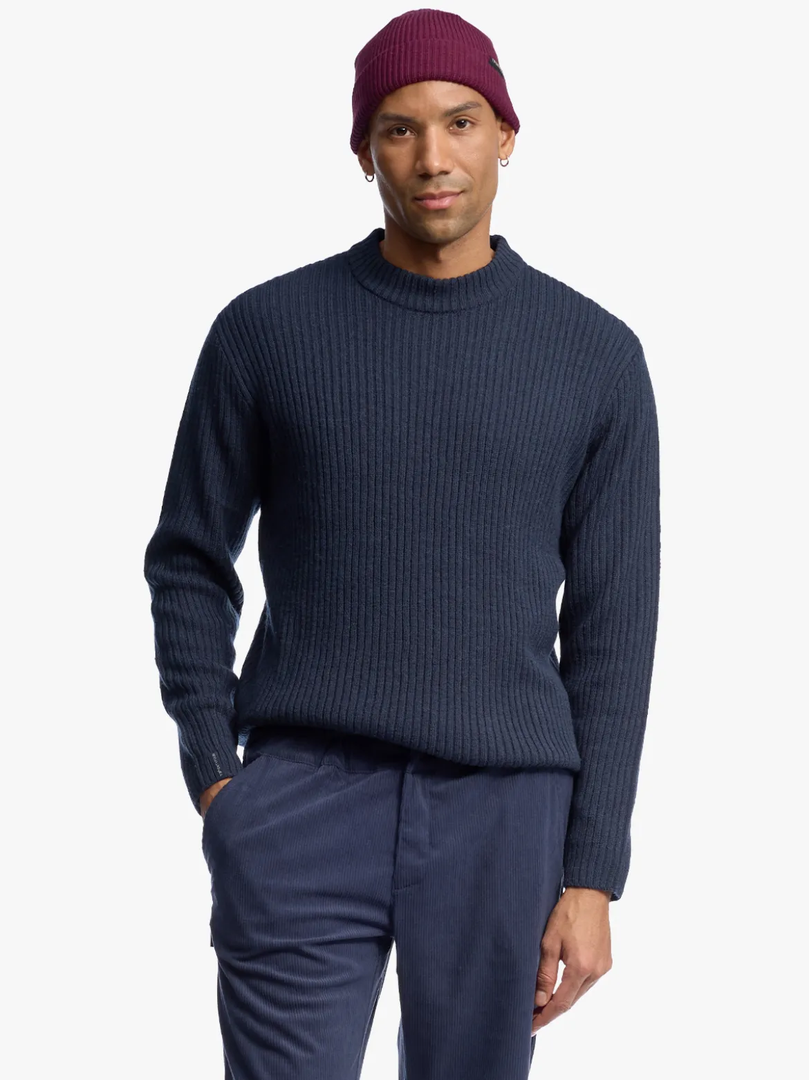 Mode Rib RN Sweater U Ribbestrikket genser i ullblanding