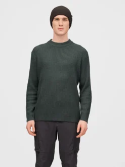 Mode Rib RN Sweater U Ribbestrikket genser i ullblanding