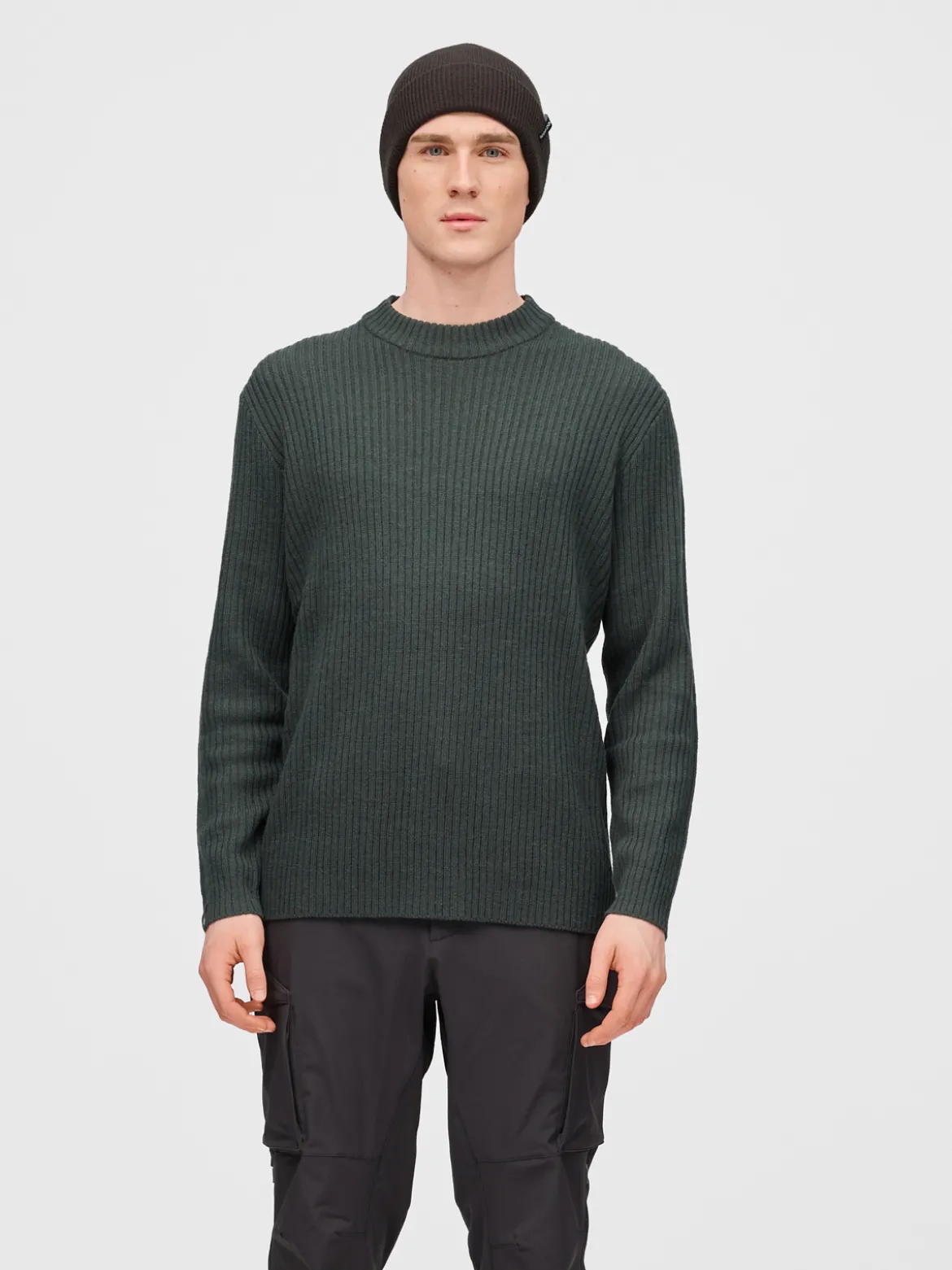 Mode Rib RN Sweater U Ribbestrikket genser i ullblanding
