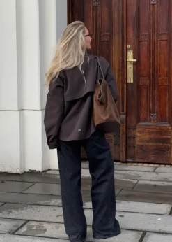 Mode Trench Jakke D Kort trenchcoat til dame