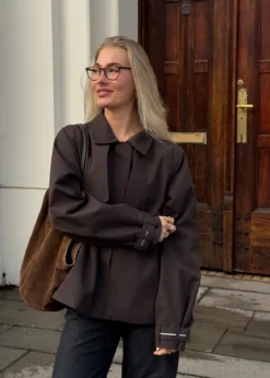 Mode Trench Jakke D Kort trenchcoat til dame
