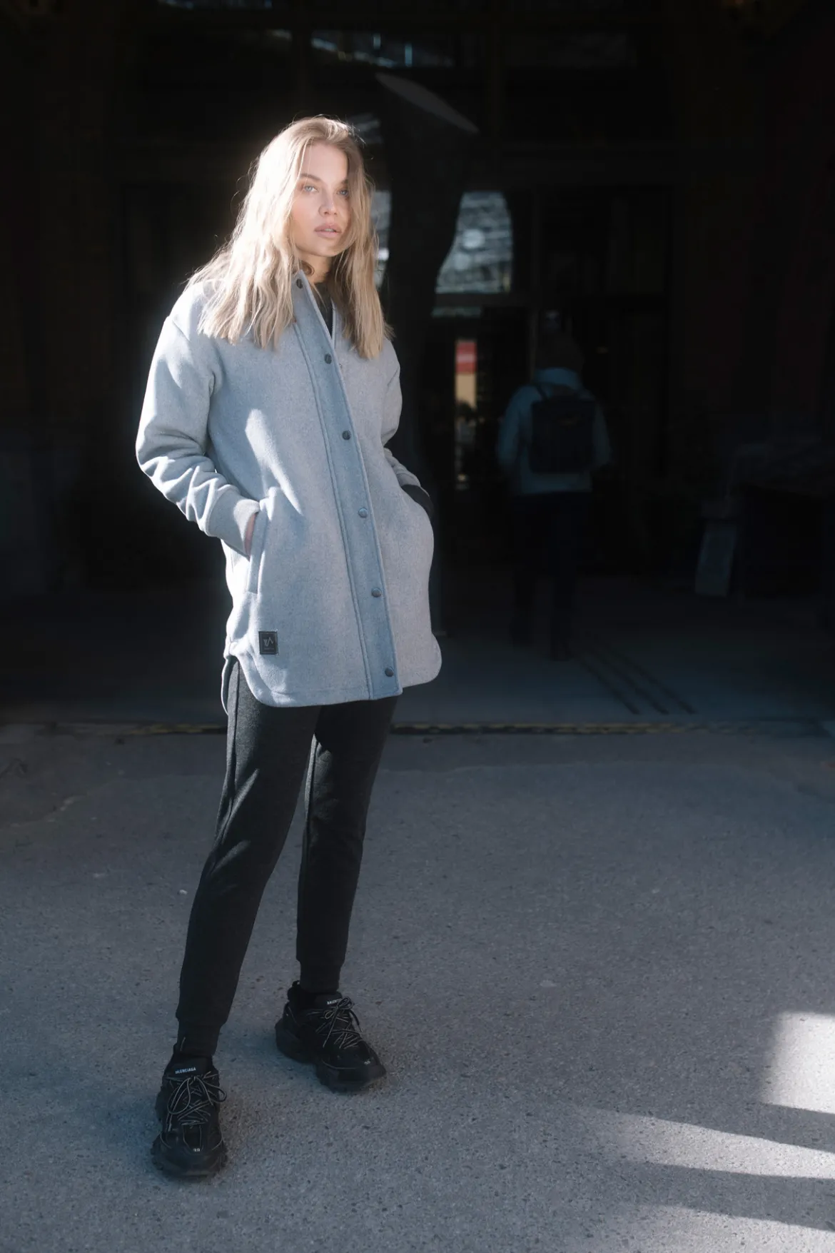 Mode Warm Bomber D Bomberjakke i ullblanding til dame