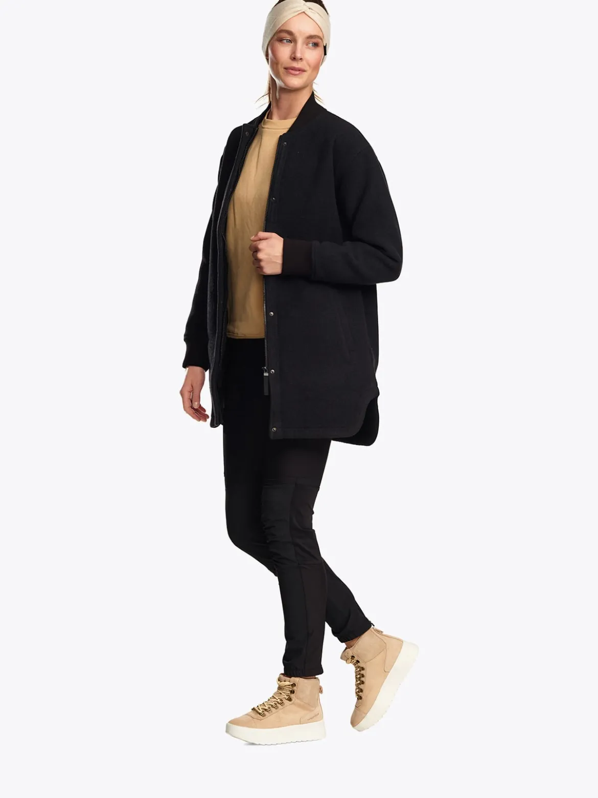 Mode Warm Bomber D Bomberjakke i ullblanding til dame