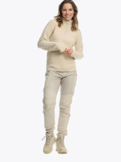 Venture Light Strikk D Halfzip genser i ullblanding til dame