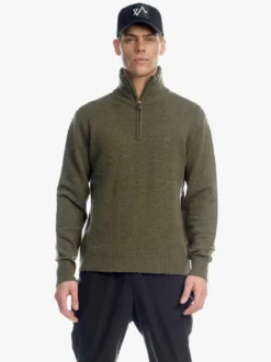 Venture Light Strikk H Halfzip genser i ullblanding til herre